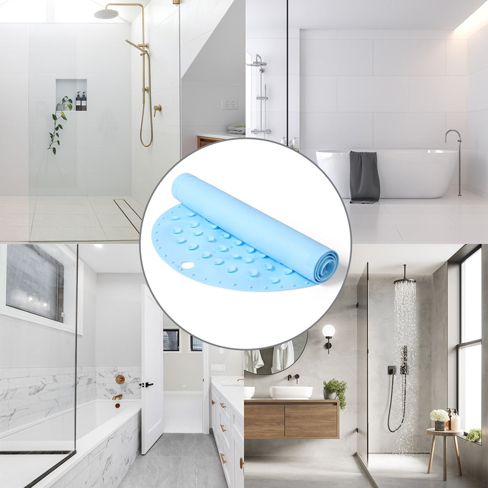 Tappetino da Bagno Antiscivolo 55x35 cm Blu