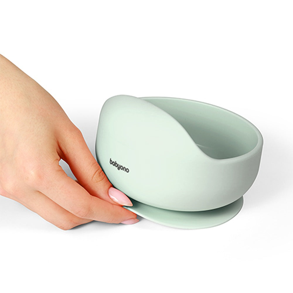 Ciotola con Ventosa in Silicone Verde