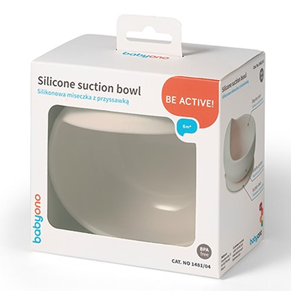 Bol à ventouse en silicone beige