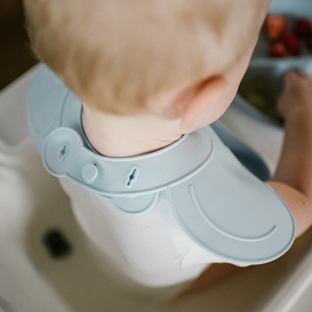 Bavaglino in Silicone con Chiusura Regolabile Azzurro