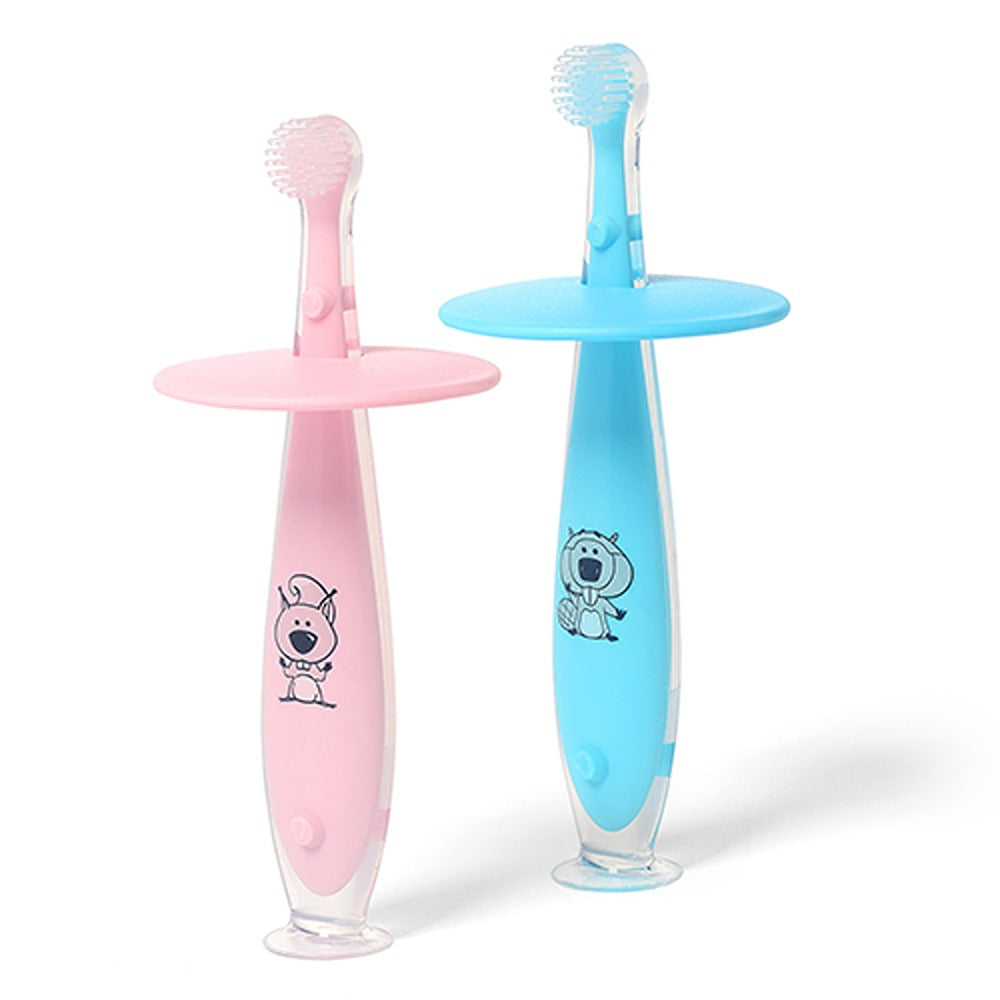 Spazzolino da Denti in Silicone Rosa