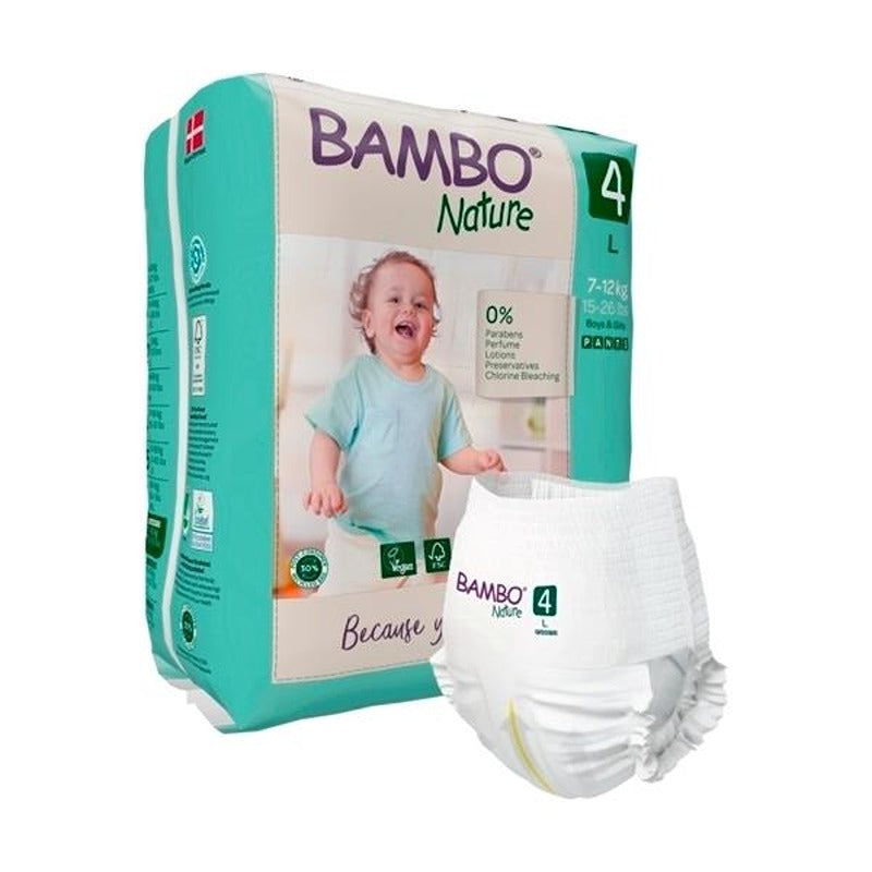 Pannolini Bambo Nature a Mutandina Taglia 4 7-12 kg 20 pezzi