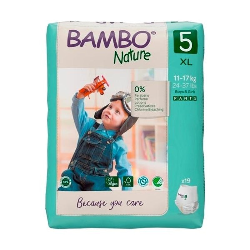 Pannolini Bambo Nature a Mutandina Taglia 5 11-17 kg 19 pezzi