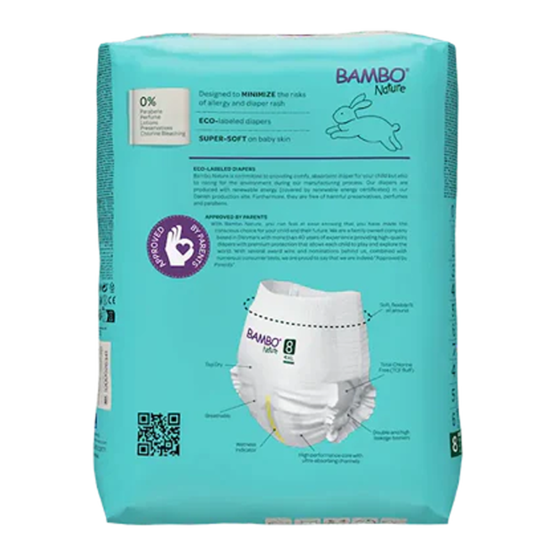 Pannolini Bambo Nature a Mutandina Taglia 8 19+ kg 16 pezzi