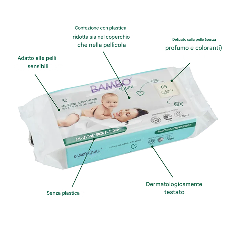 Salviettine Umidificate 50 pezzi