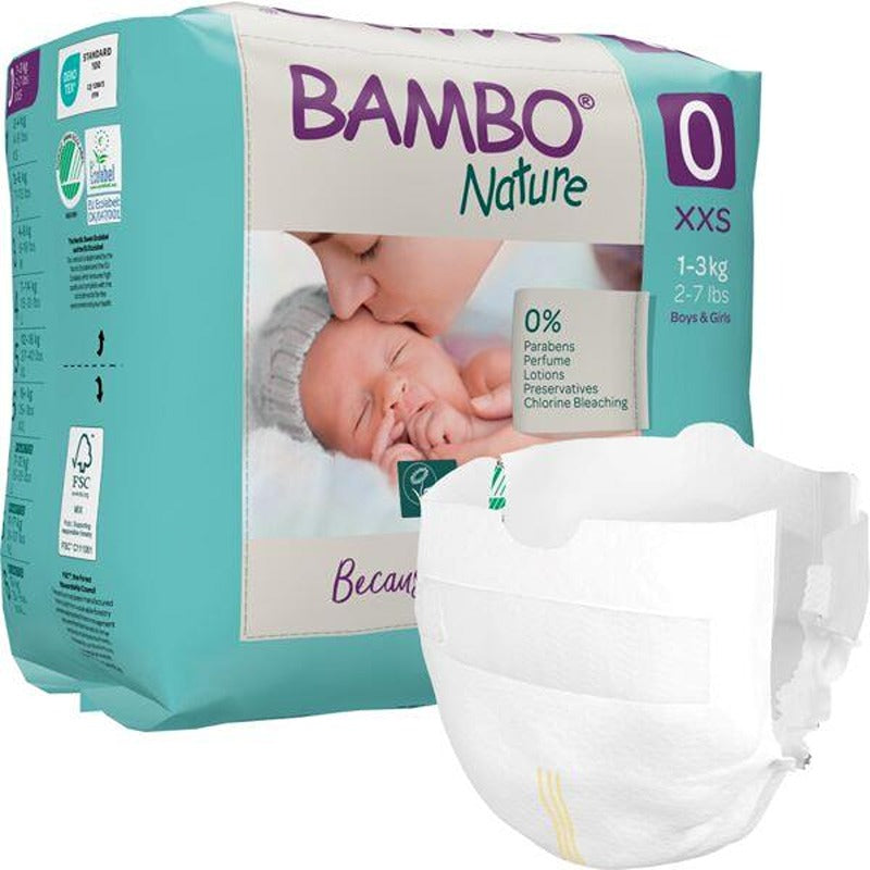 Pannolini Bambo Nature Taglia 0 1-3 kg 24 pezzi
