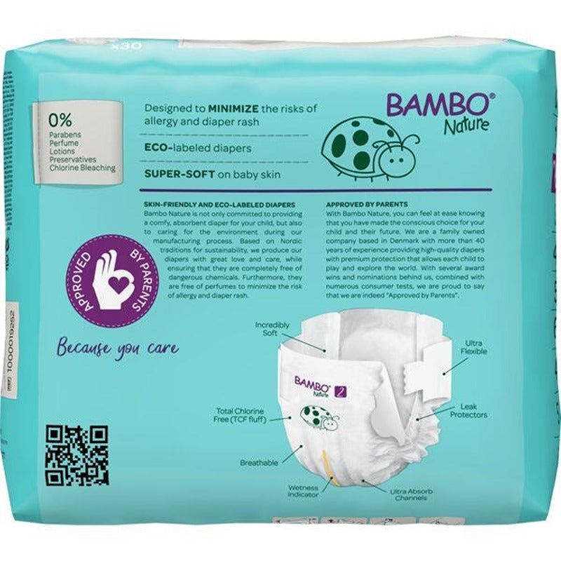 Pannolini Bambo Nature Taglia 2 3-6 kg 30 pezzi