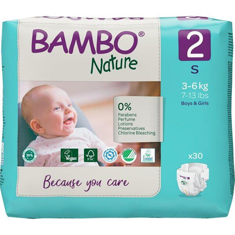 Pannolini Bambo Nature Taglia 2 3-6 kg 30 pezzi
