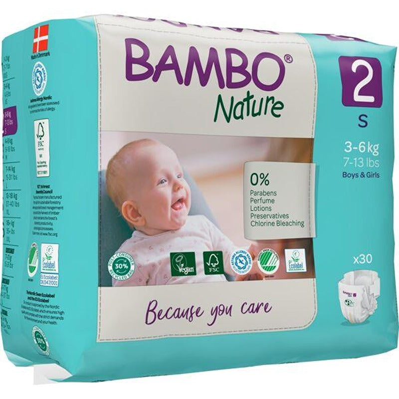 Pannolini Bambo Nature Taglia 2 3-6 kg 30 pezzi