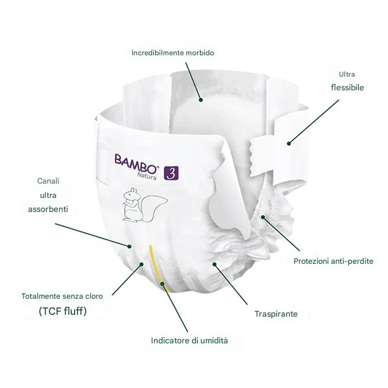 Pannolini Bambo Nature Taglia 3 4-8 kg 28 pezzi