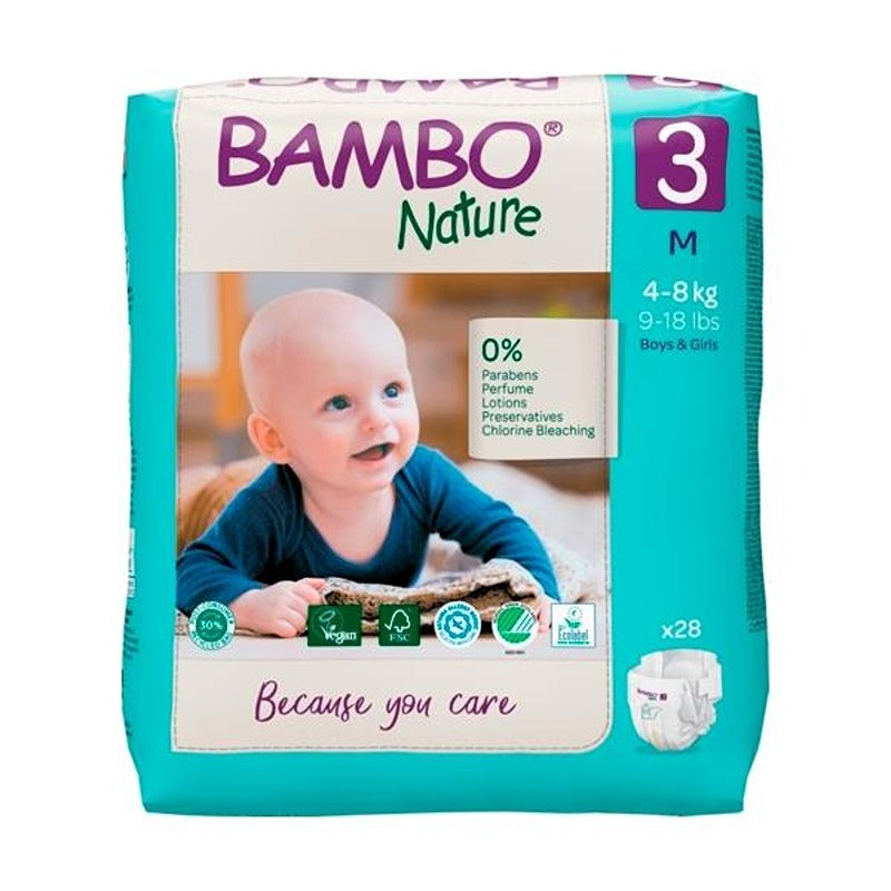 Pannolini Bambo Nature Taglia 3 4-8 kg 28 pezzi