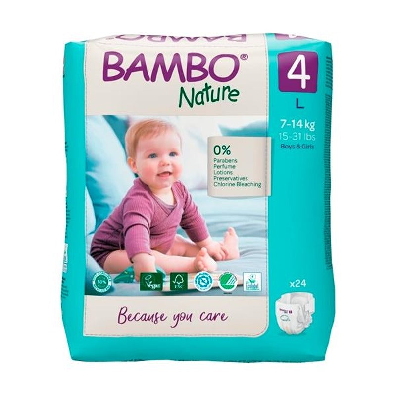 Pannolini Bambo Nature Taglia 4 7-14 kg 24 pezzi