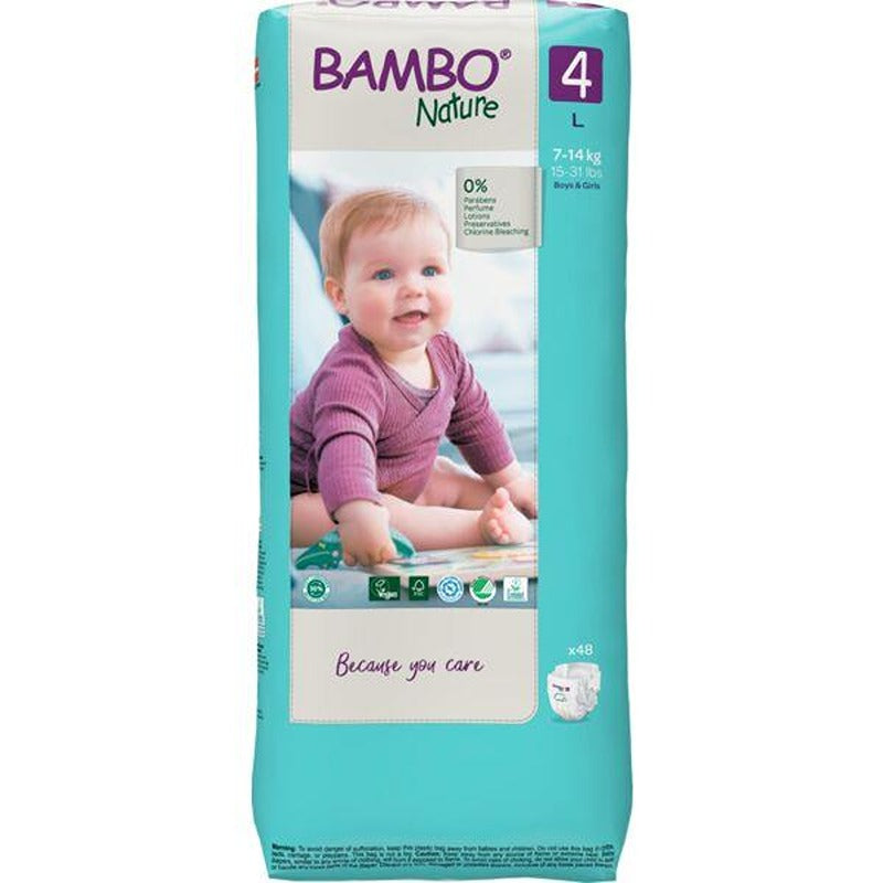 Pannolini Bambo Nature Taglia 4 7-14 kg 48 pezzi