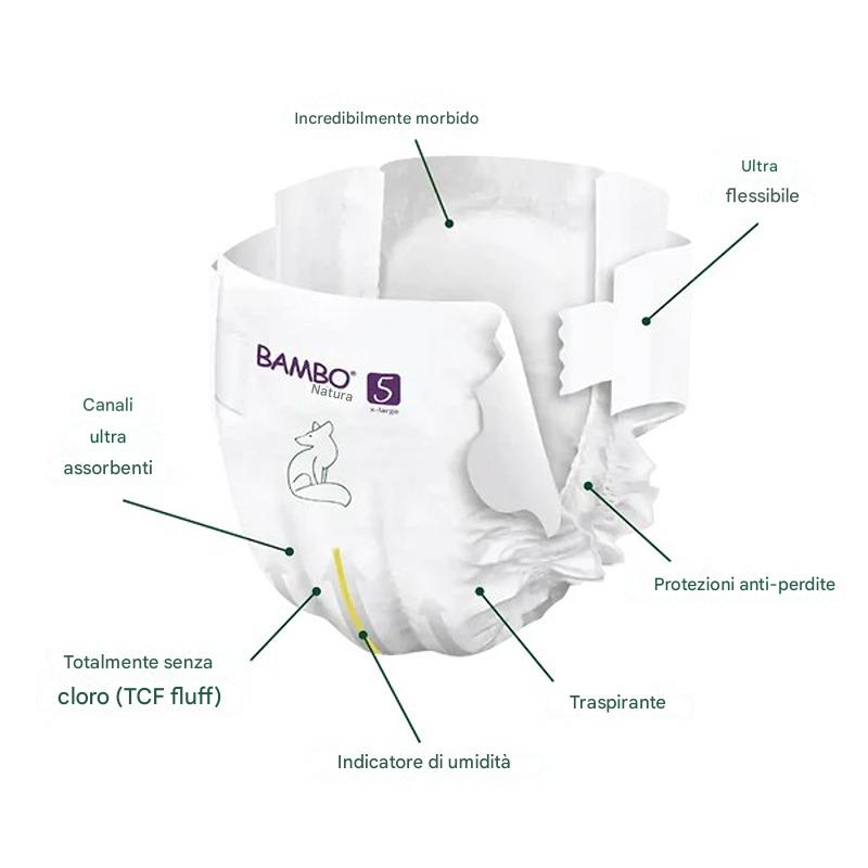 Pannolini Bambo Nature Taglia 5 12-18 kg 22 pezzi