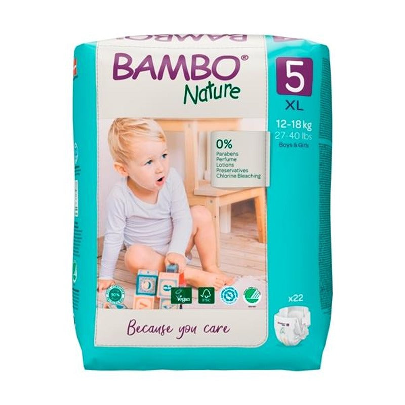 Pannolini Bambo Nature Taglia 5 12-18 kg 22 pezzi