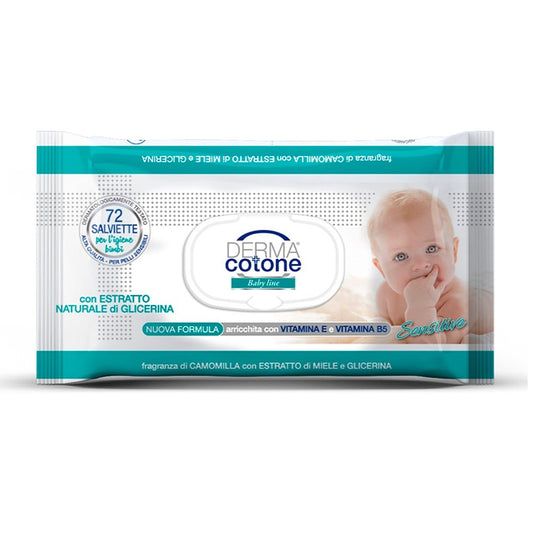 Salviettine Baby Sensitive Fragranza Camomilla Miele e glicerina 72 pezzi
