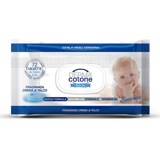 Salviettine Baby Sensitive Fragranza Crema di Talco 72 pezzi