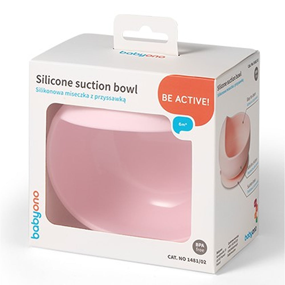 Bol à ventouse en silicone rose 