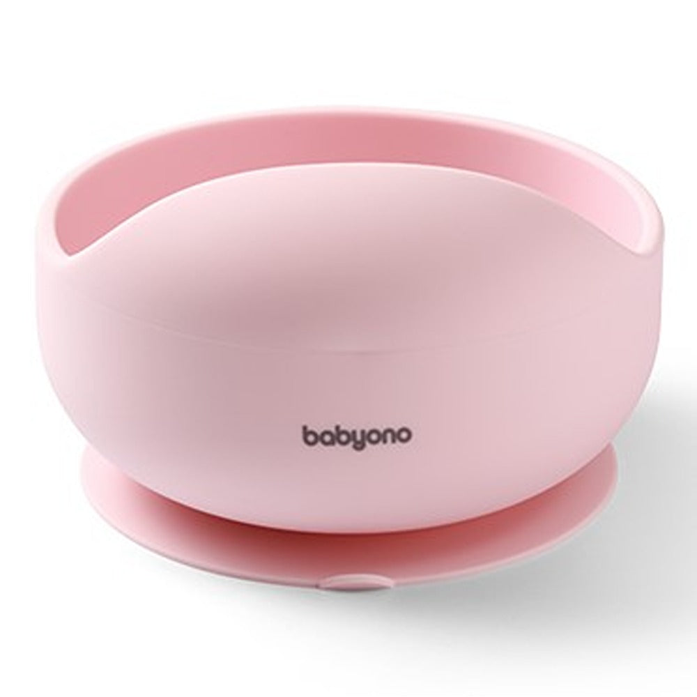 Bol à ventouse en silicone rose 