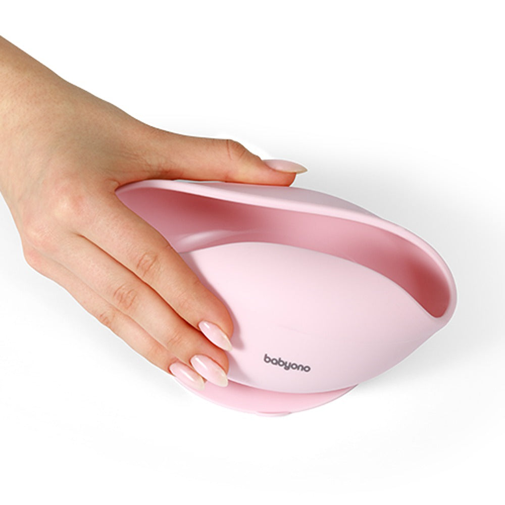 Bol à ventouse en silicone rose 