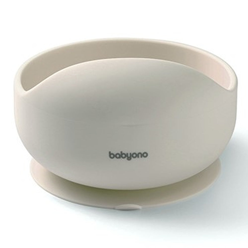 Bol à ventouse en silicone beige 