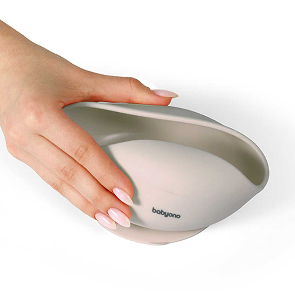 Bol à ventouse en silicone beige 