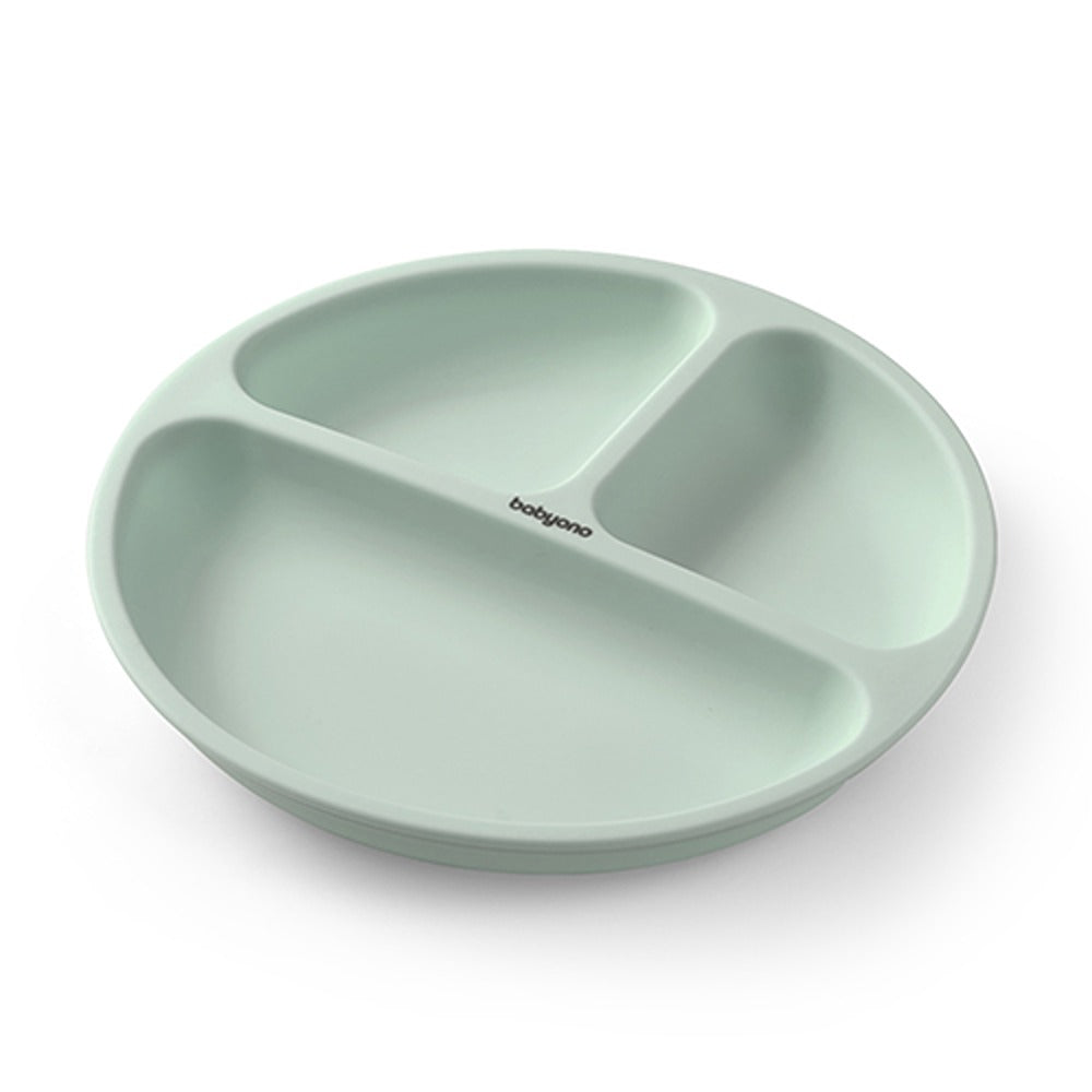 Piatto con Ventosa in Silicone Verde