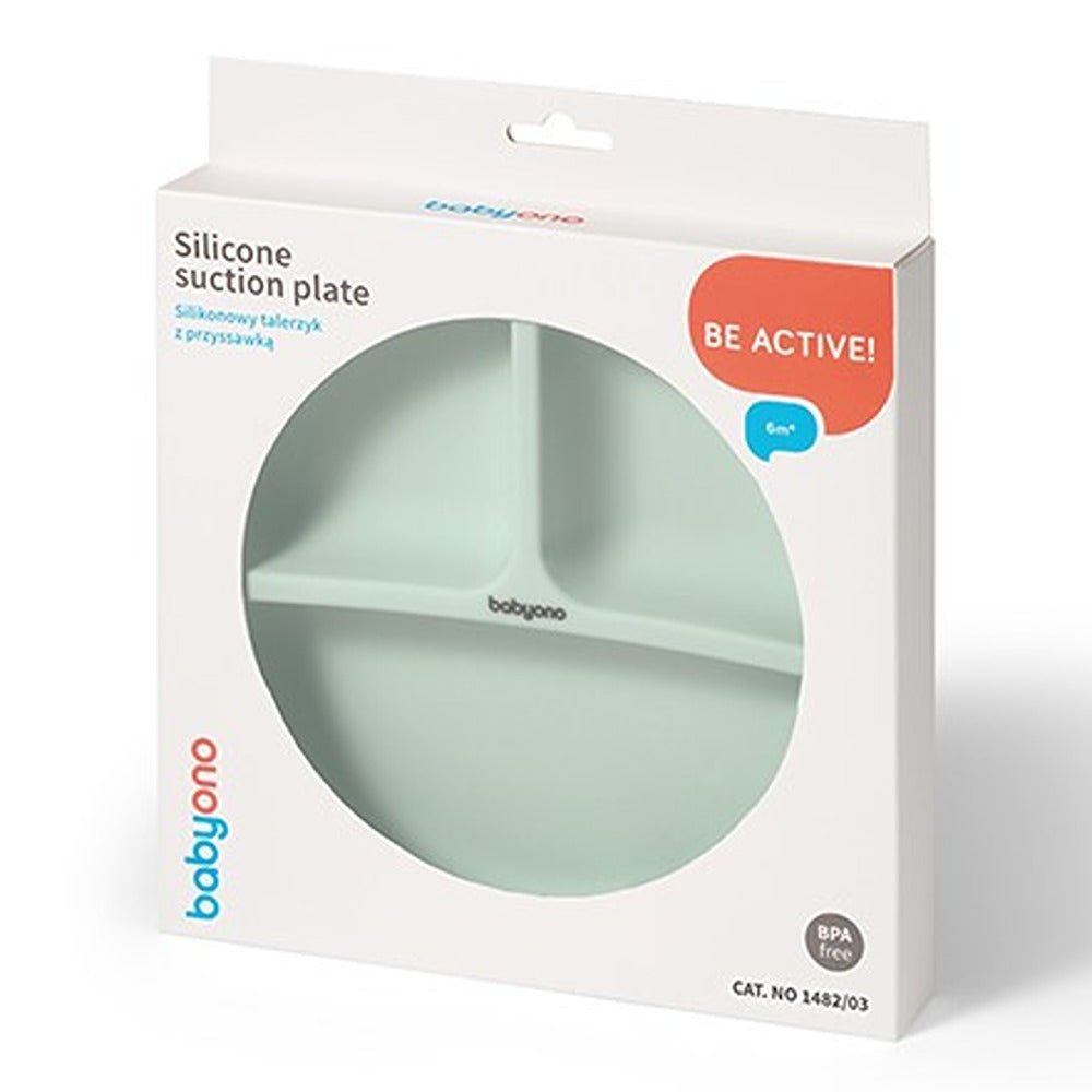 Piatto con Ventosa in Silicone Verde