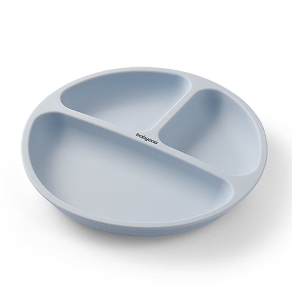 Piatto con Ventosa in Silicone Blu