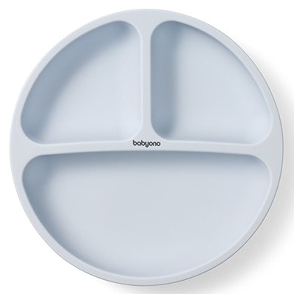 Piatto con Ventosa in Silicone Blu