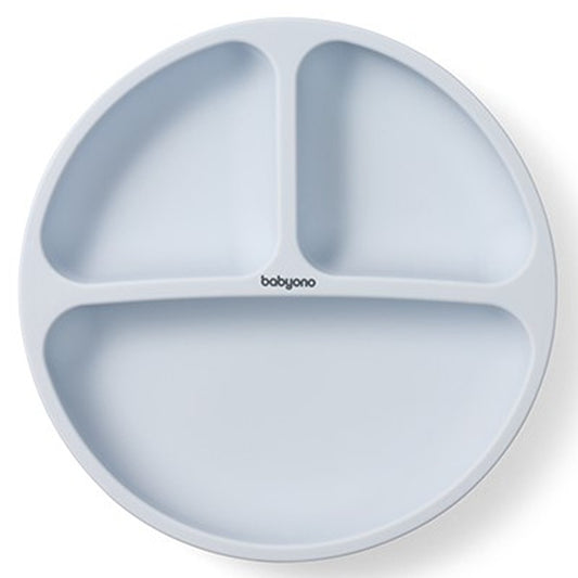 Piatto con Ventosa in Silicone Blu