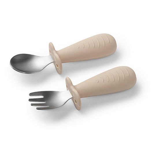 Set Cucchiao E Forchetta in Acciaio inox Beige