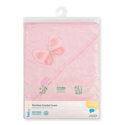 Accappatoio con Cappuccio in Bambù Naturale 100X100 Rosa