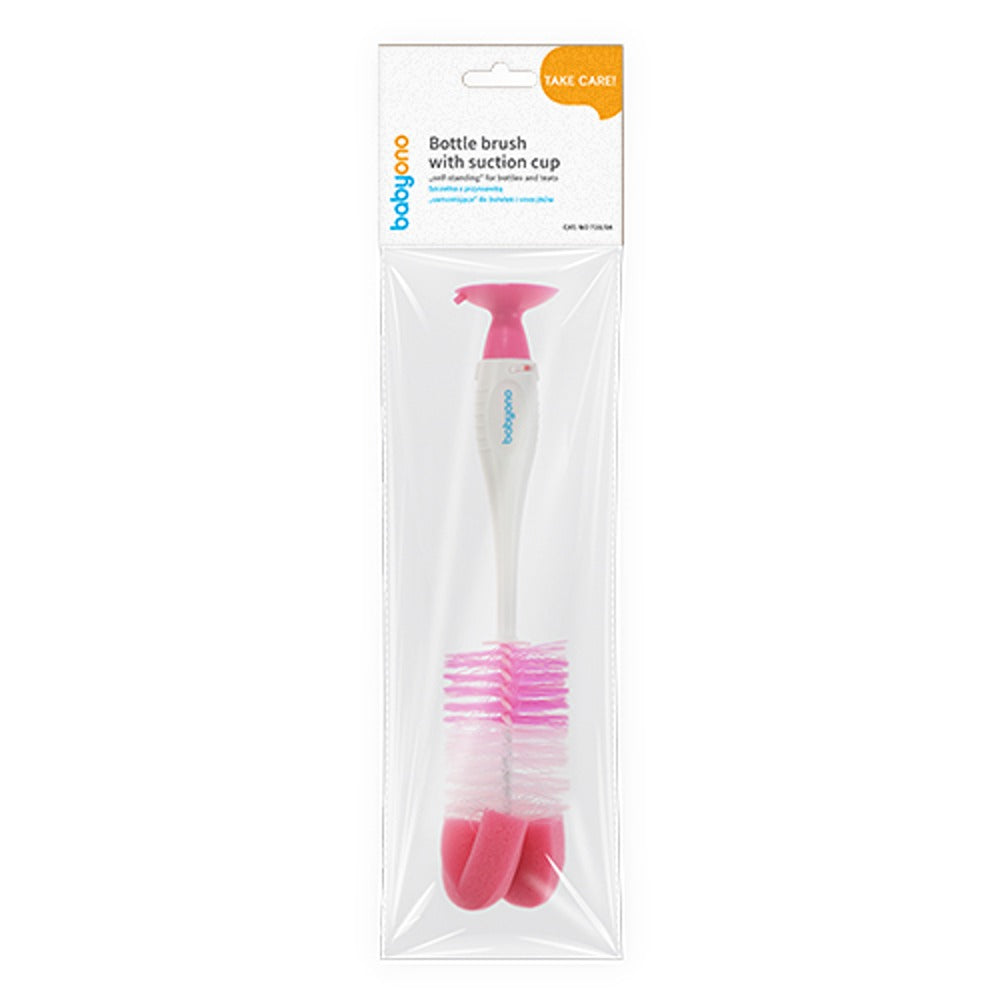 Spazzola per Biberon E Tettarelle con Ventosa Rosa