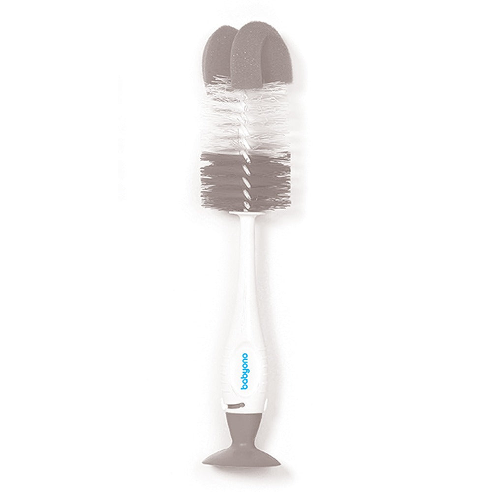 Brosse à biberon et à tétine grise à ventouse 