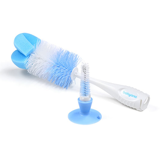 Spazzola per Biberon E Tettarelle con Ventosa Blu