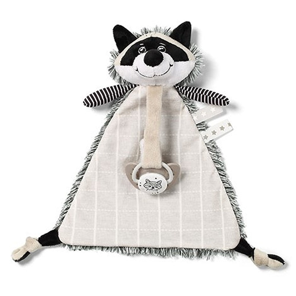 Peluche Racoon Rocky avec attache-tétine 