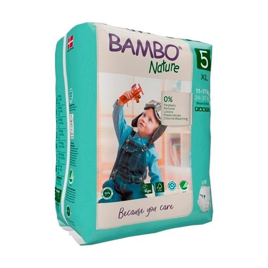 Pannolini Bambo Nature a Mutandina Taglia 5 11-17 kg 19 pezzi