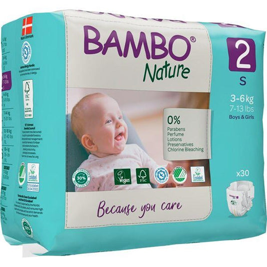 Pannolini Bambo Nature Taglia 2 3-6 kg 30 pezzi