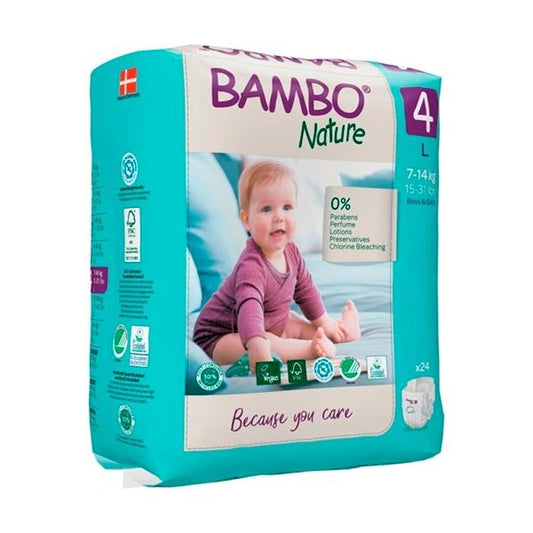 Pannolini Bambo Nature Taglia 4 7-14 kg 24 pezzi