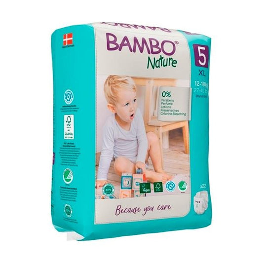 Pannolini Bambo Nature Taglia 5 12-18 kg 22 pezzi